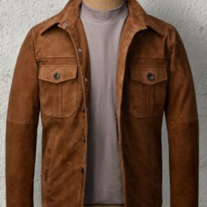 Men’s Trucker Brown Suede Leather Jacket