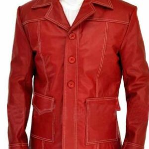 Fight Club Brad Pitt Leather Coat